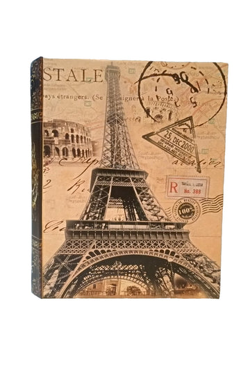 Casetă cu oglinda cu Turnul Eiffel si masini de epoca