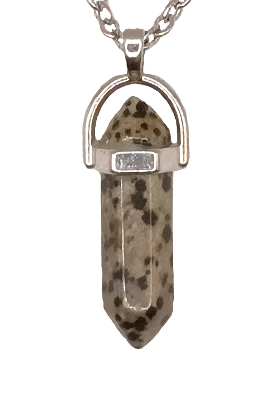 Colier jasp dalmatian