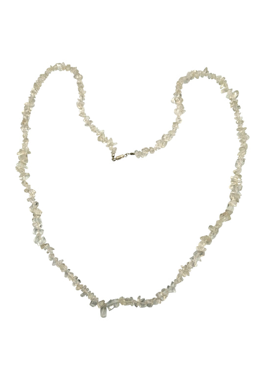 Collar chips de cuarzo cereza blanco transparente